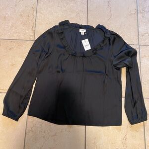 NWT J.Crew Long sleeved black shirt
